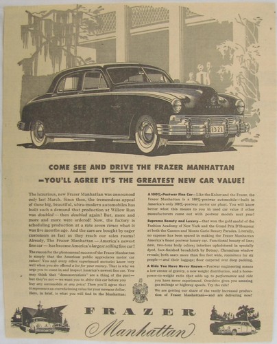 Vintage 1947 frazer manhattan - vintage,